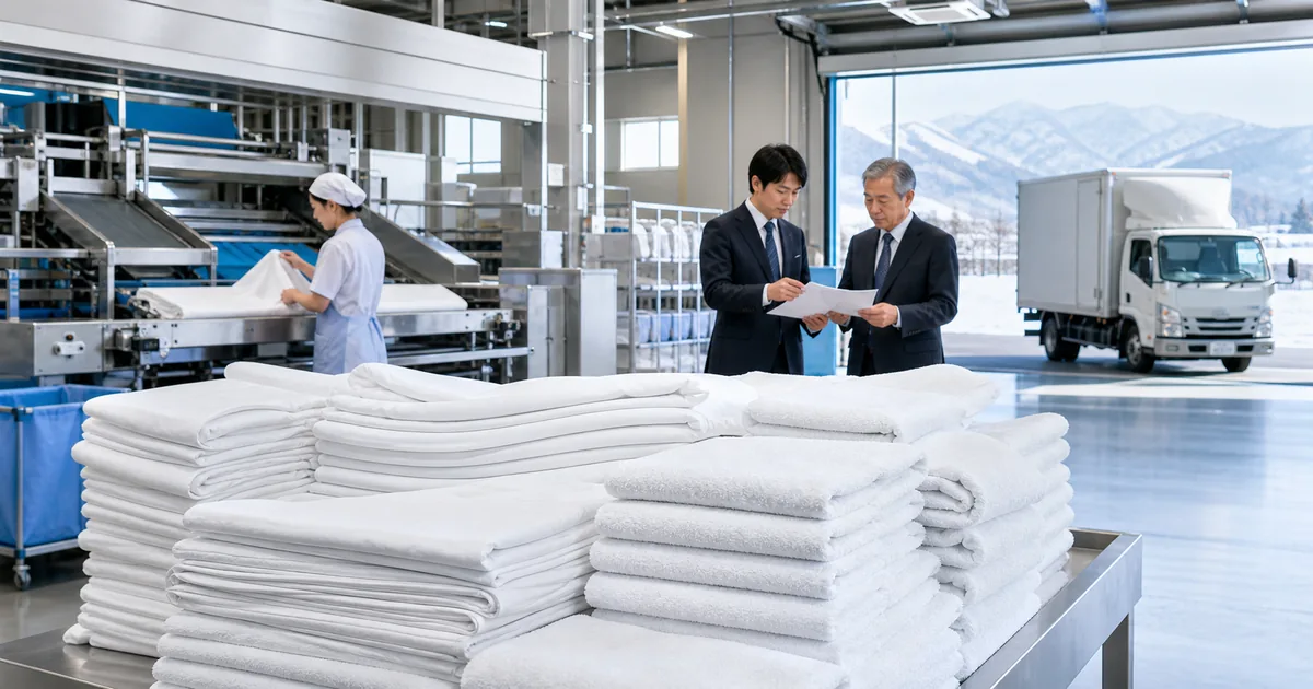 北海道 医療リネン M&Aの冬季配送・病院契約・工場承継を表すアイキャッチ画像